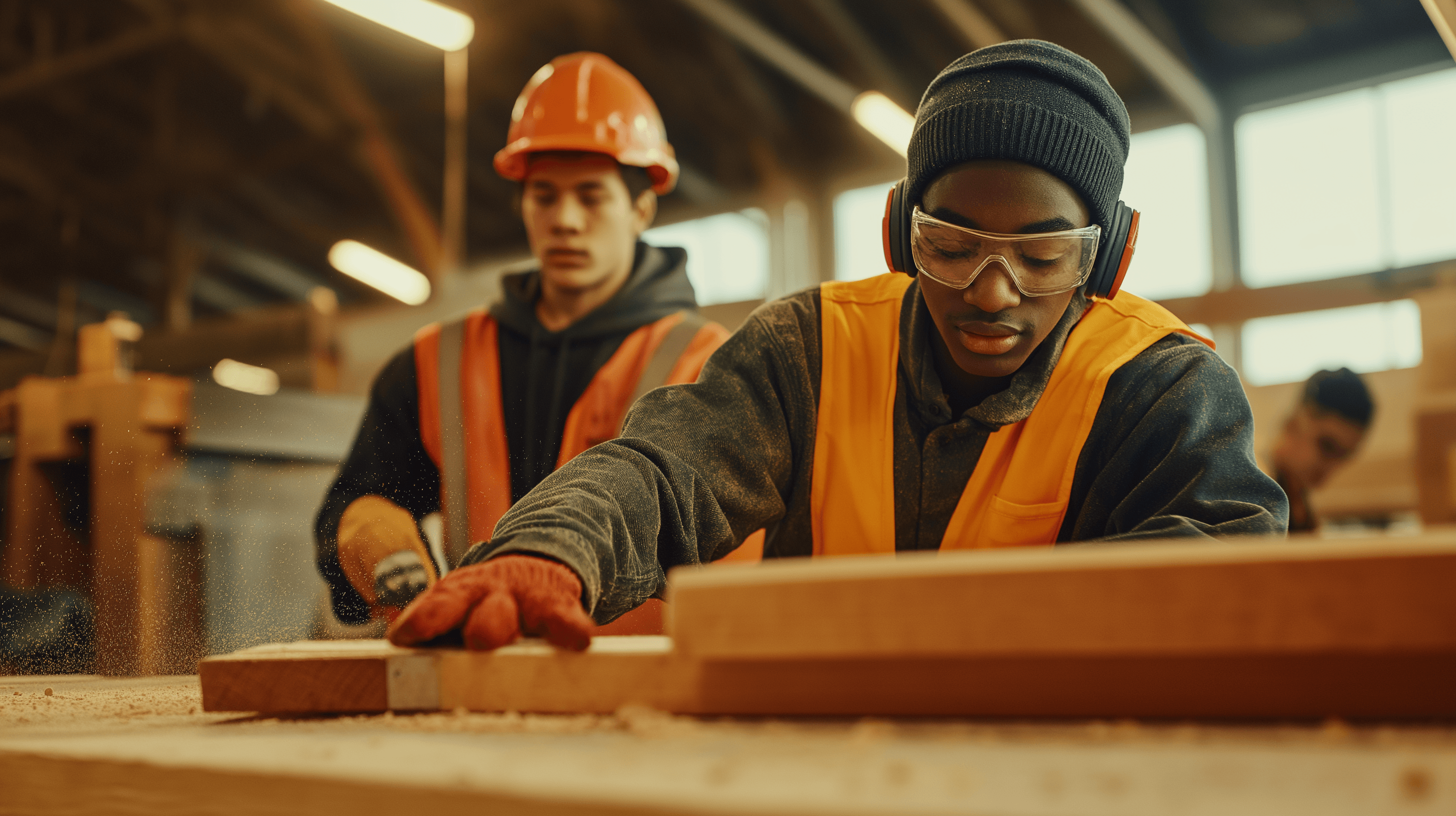 Workers in a woodshop